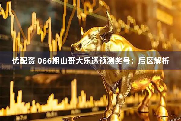 优配资 066期山哥大乐透预测奖号：后区解析